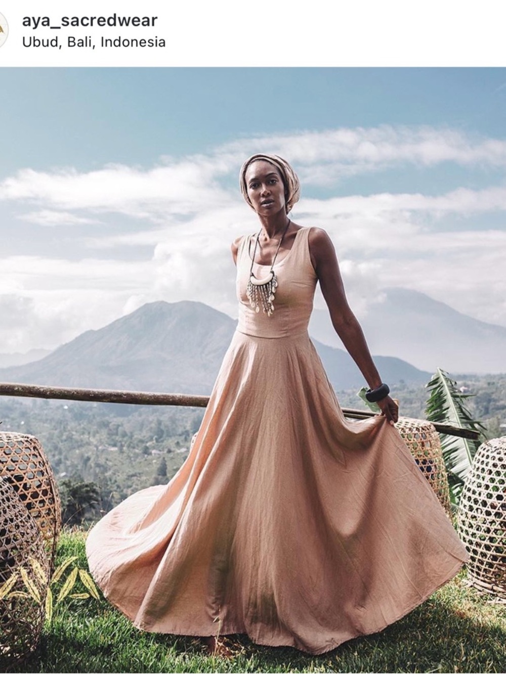 Aya sacred wear Lace-Up Back Maxi Dress - Picture 6 of 7